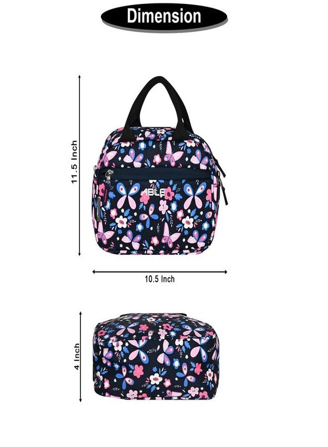 ABLE Multi Print Lunch Tote Bag for Girls - School/College/Casual Bag Navy Blue. - Image 5